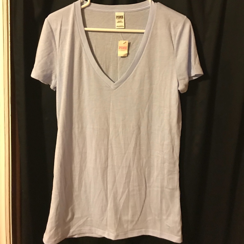 V-neck t-shirt light blue